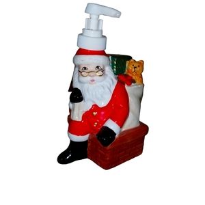 Vintage Santa Claus with Toy Bag Christmas Ceramic Soap/loti